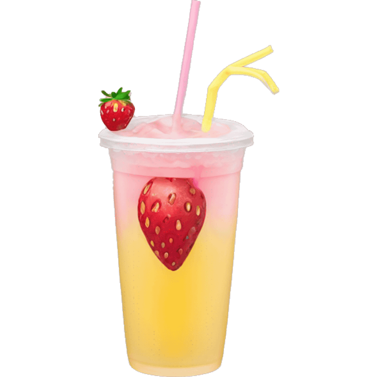 strawberry lemonade boba emoji