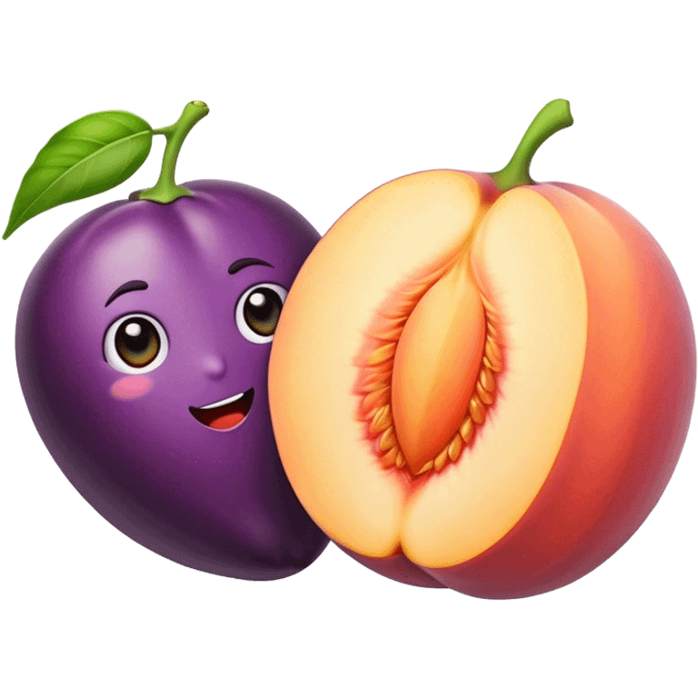 peach and eggplant emoji