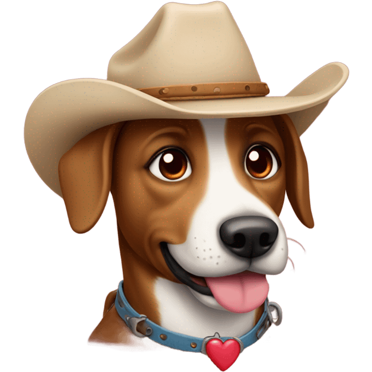 Cowboy dog with heart eyes  emoji