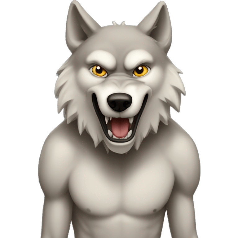 Three headed wolf aggressive  emoji