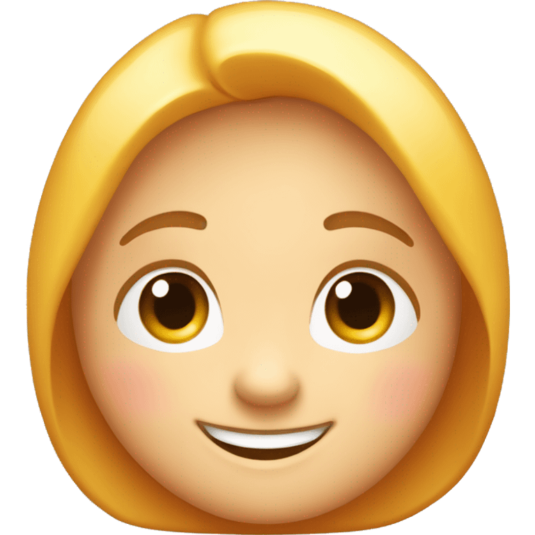 Create an emoji with a bright, playful smile, blushing cheeks, and twinkling eyes, radiating warmth and charm.  emoji