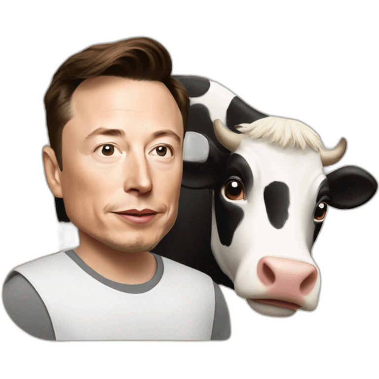 elon musk with a cow emoji