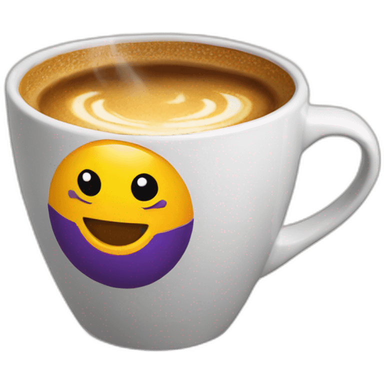 coffee in a lakers mug emoji