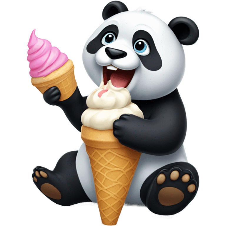 Panda eating ice cream emoji