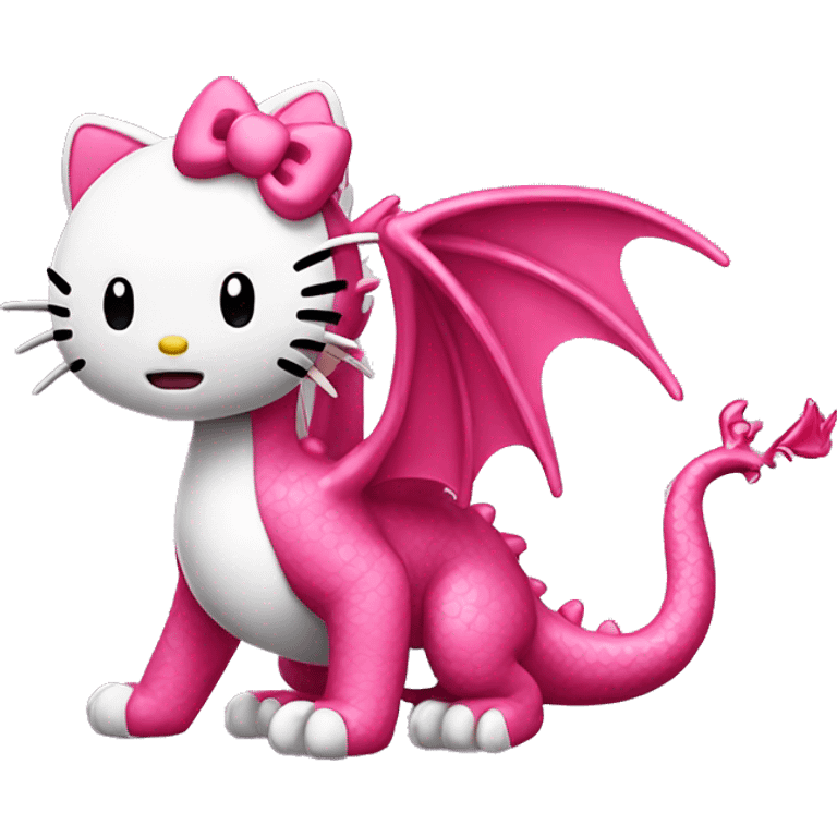 Hello kitty on dragon emoji