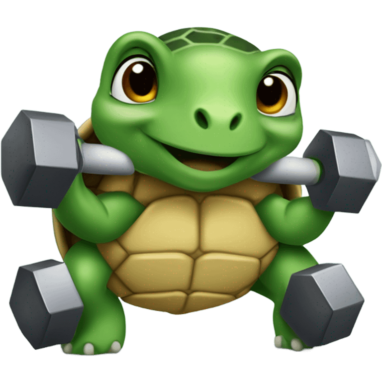 turtle lifting weights  emoji