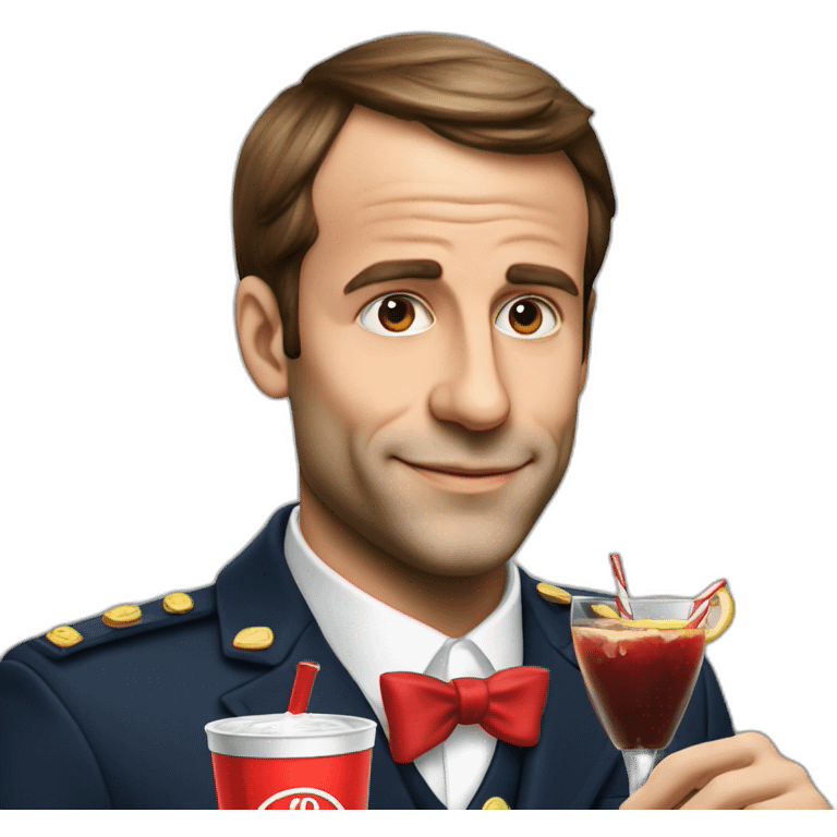 Macron drink a coca emoji