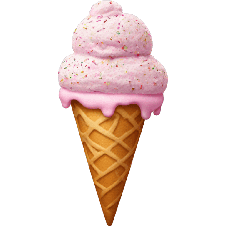 Ice cream with pink sprinkles  emoji