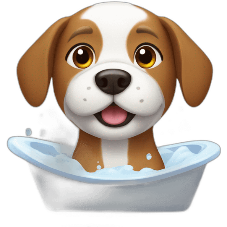 dog having a bath emoji