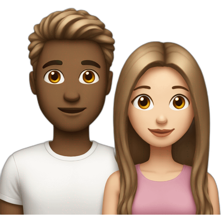 White brown hair girl with boyfriend emoji