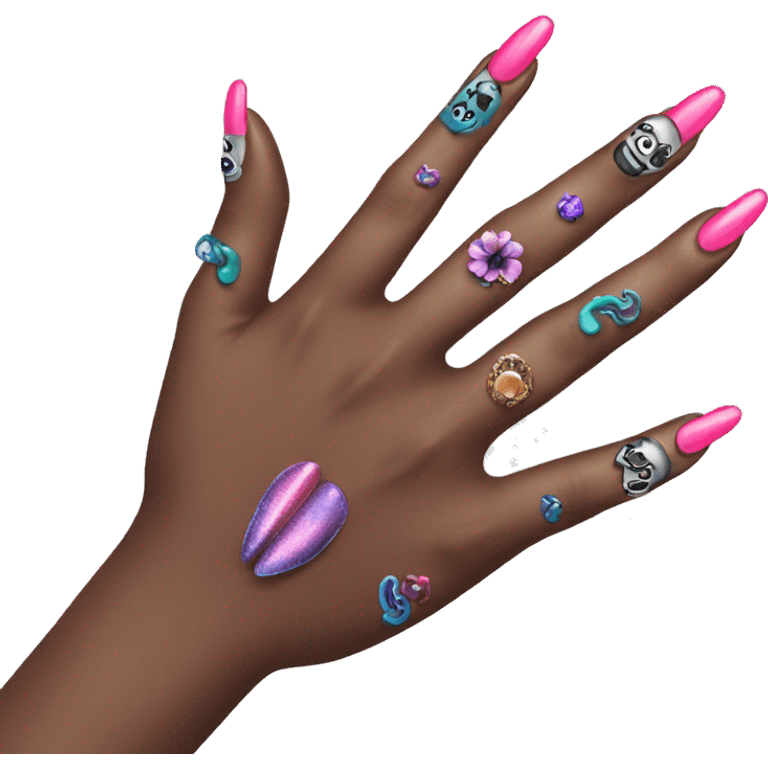 Hand with nail art emoji