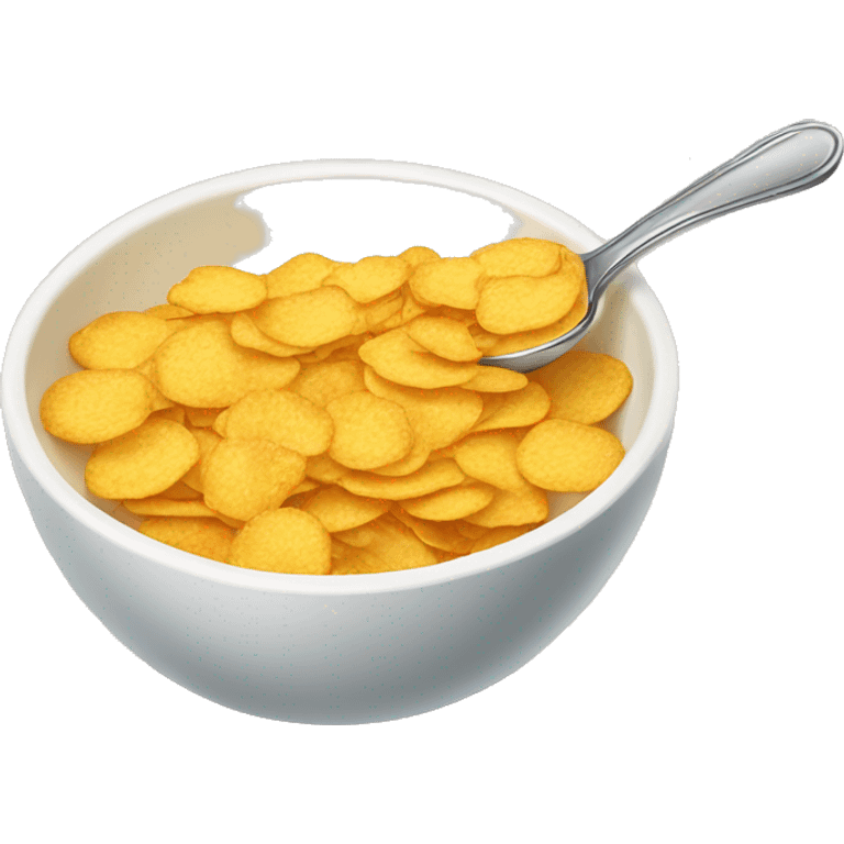 Bowl of cornflakes food emoji with spoon  emoji