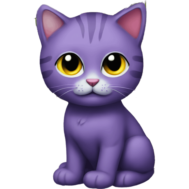 Purple kitty with a sunflower  emoji