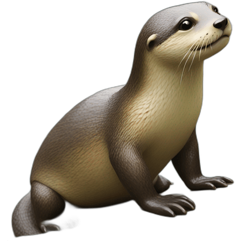 un loutre sur une tortue emoji