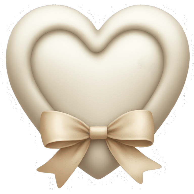 white heart with beige bow emoji