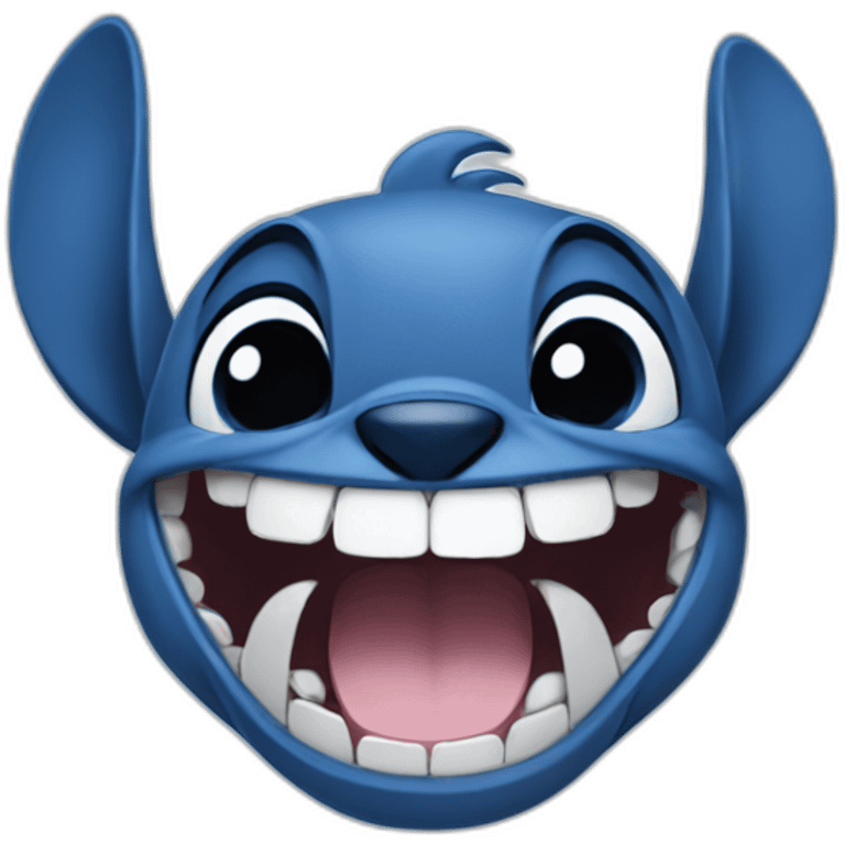 Stitch blue Disney laughing emoji