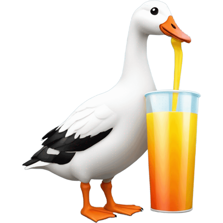 Goose drinking juice emoji