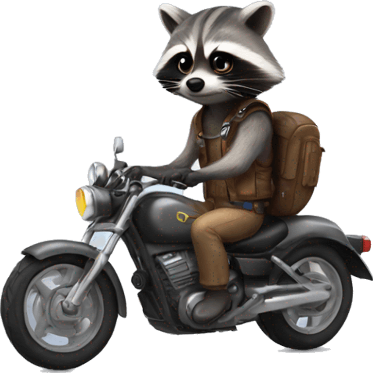 raccoon wearing a motorcycle helmet emoji