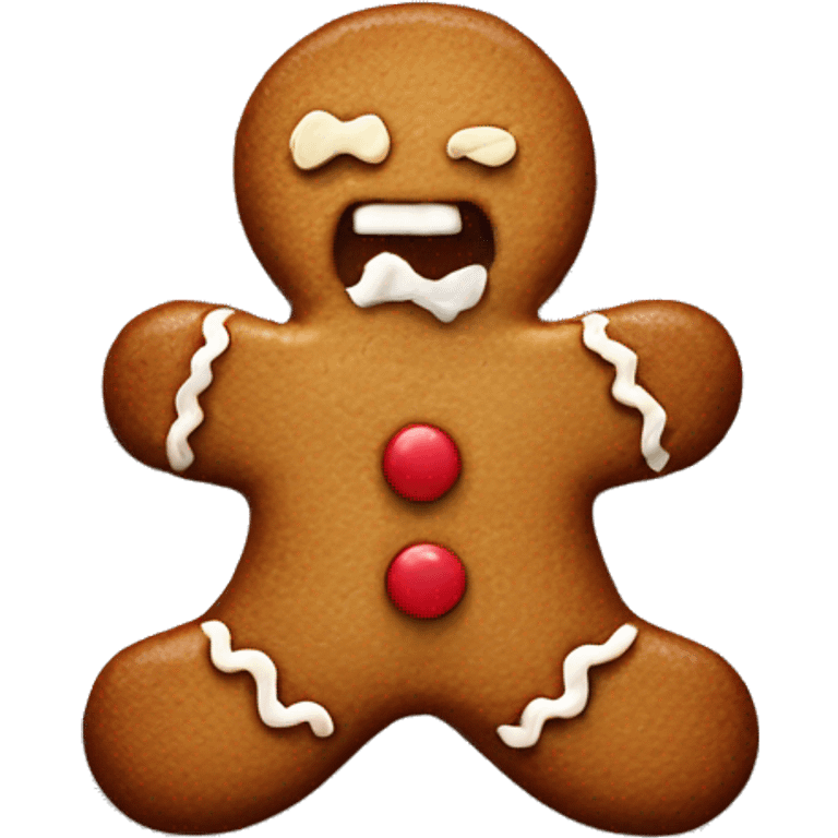 Half eaten gingerbread man emoji