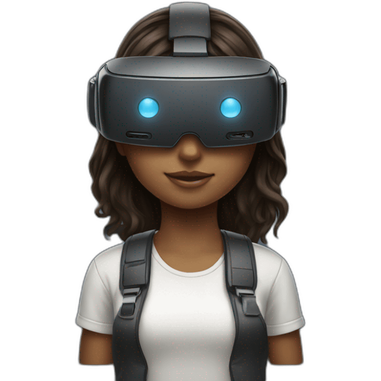 Girl wearing VR headset emoji