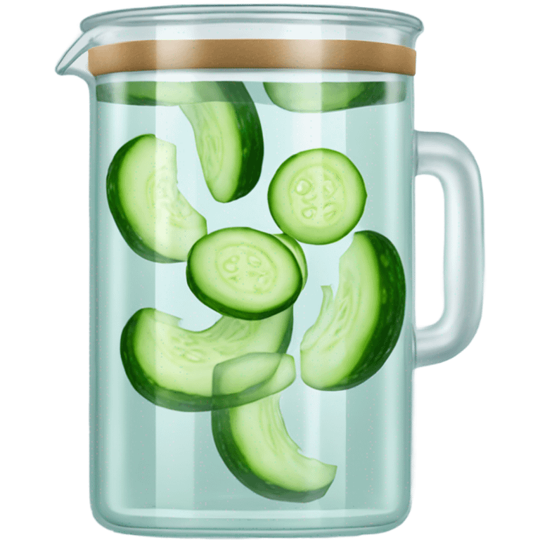 Cucumber detox water In a Transparent cylindrical flask emoji