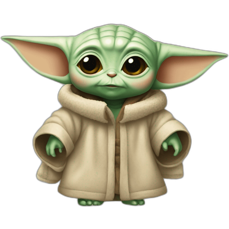 Baby Yoda wearing Noel outfit emoji