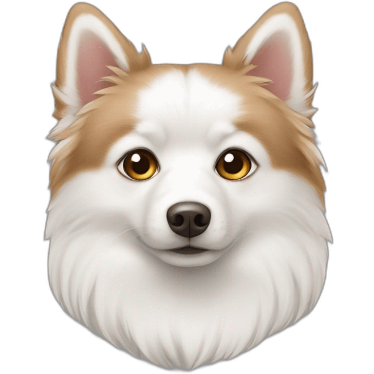 Japanspitz weiß dunkelbraune augen emoji