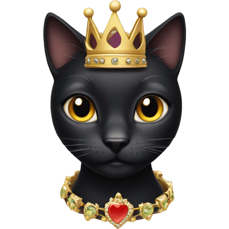 black cat wearing a crown emoji