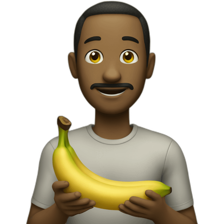 super weird person holding banan emoji