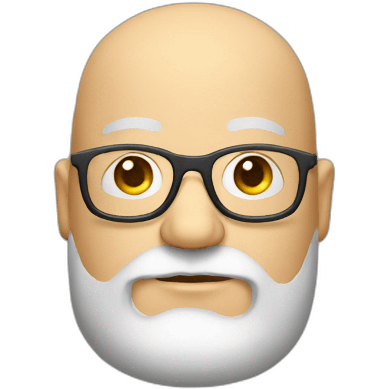 a bald fat programmer with glasses and a beard emoji