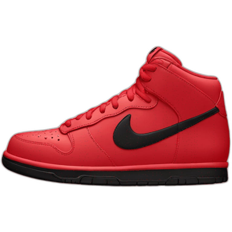 Chaussure Nike rouge avec le logo en noir emoji