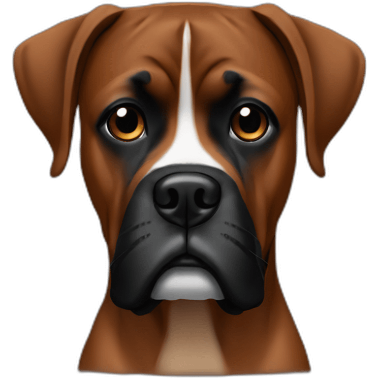 Brown amd black boxer dog face emoji