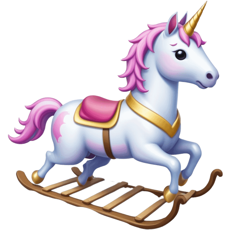 Unicorn sledding emoji