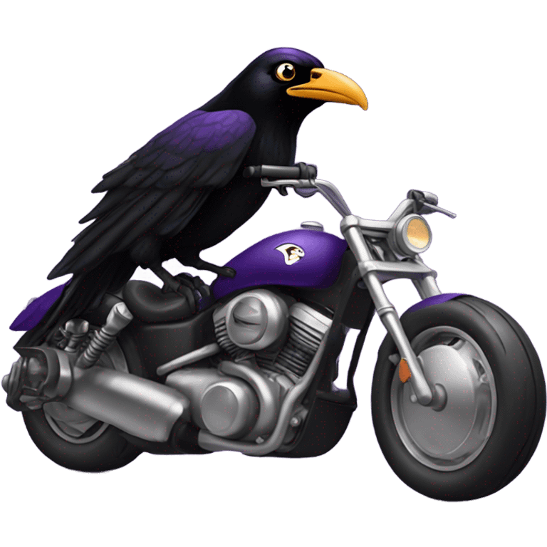 Lamar Jackson as a Raven (bird) riding a motorcycle  emoji