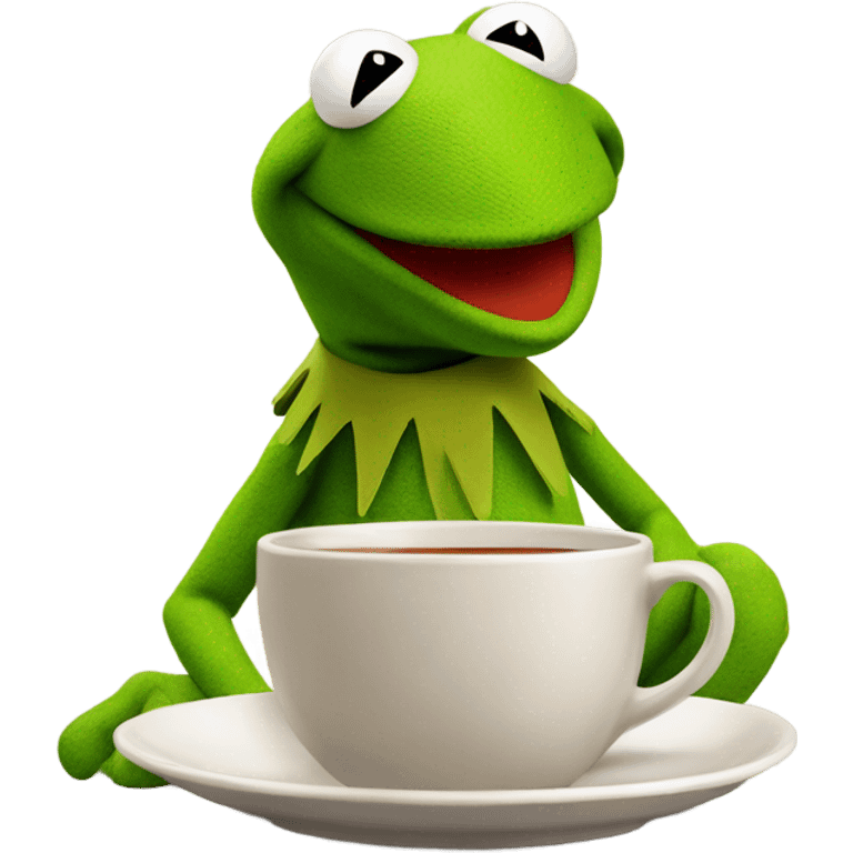 Kermit sipping tea emoji