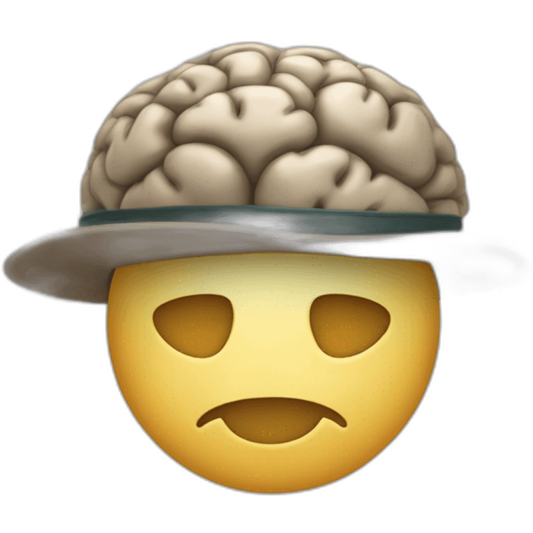 brain wearing ranger hat emoji