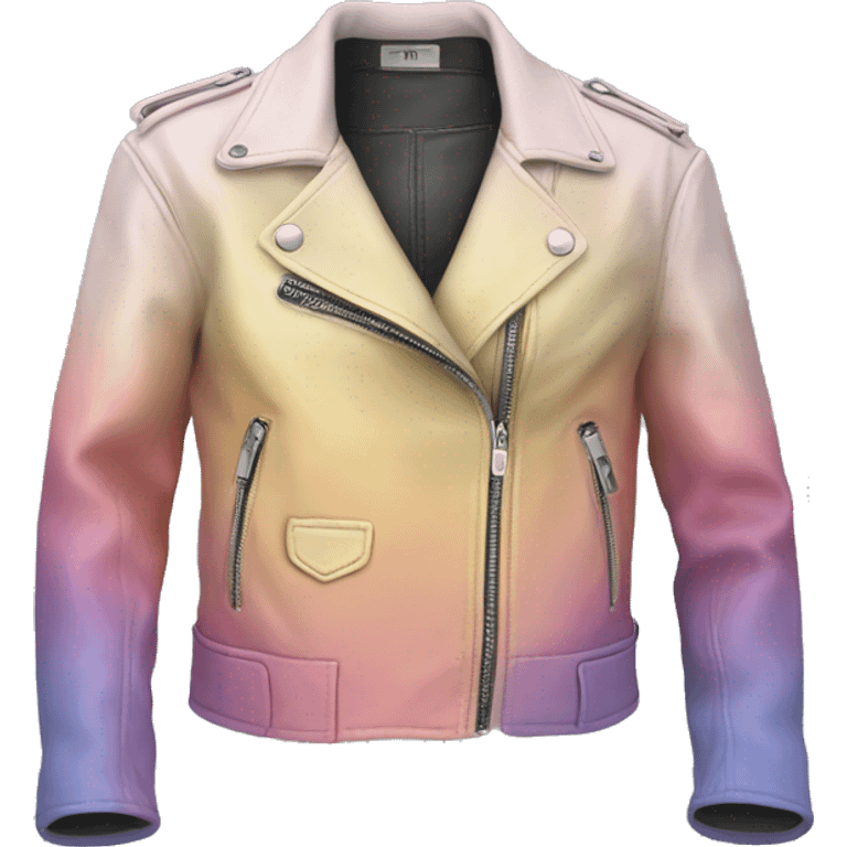 Realistic isolated pastel ombre open fashion leather jacket.. emoji