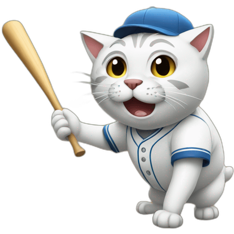 Cat playing baseball emoji