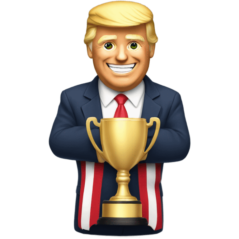 Trump with a trophy  emoji