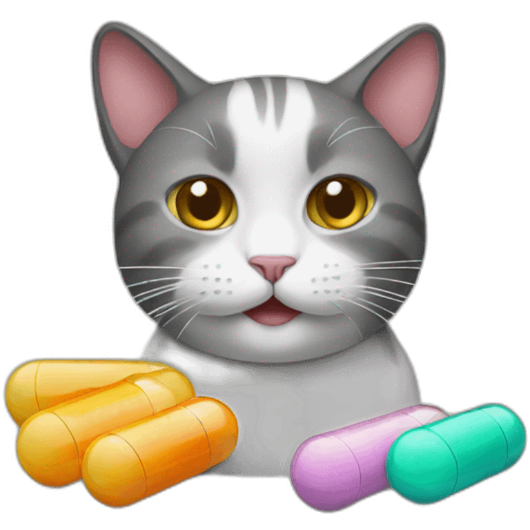 cat with pills emoji