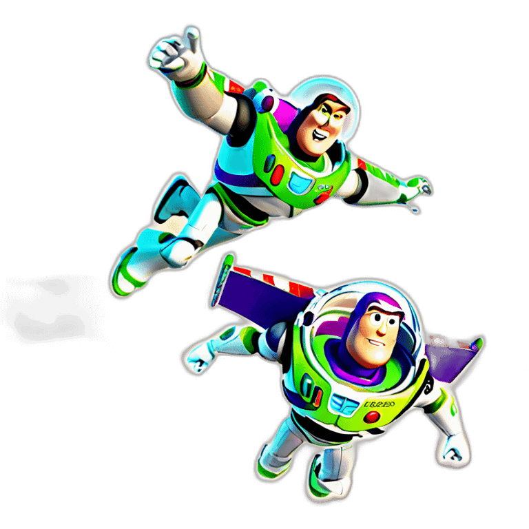 Woody and buzz lightyear flying emoji