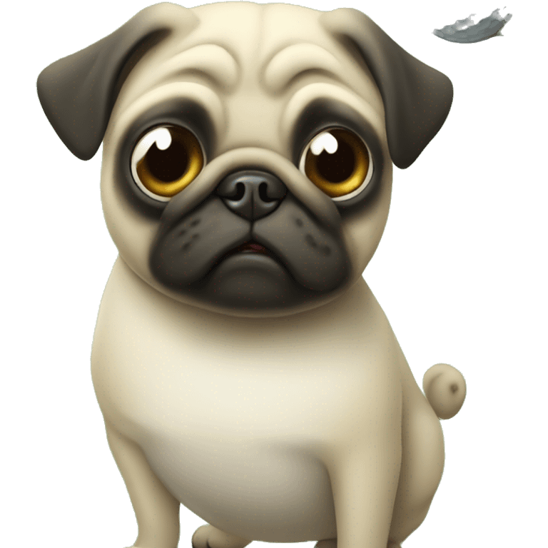 Golfing pug emoji