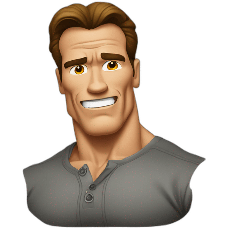 arnold schwarzenegger cartoon wearing henley emoji