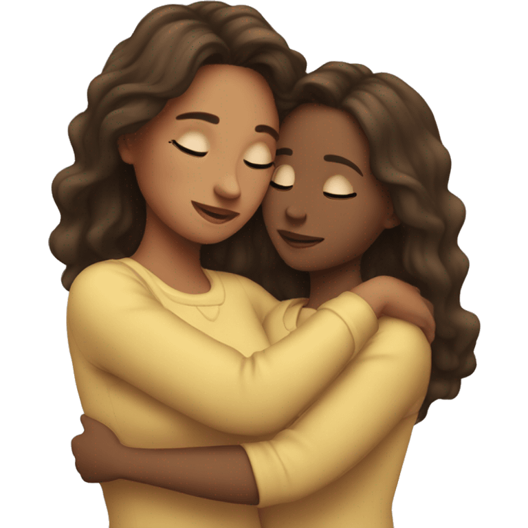 mum and daughter hugging emoji