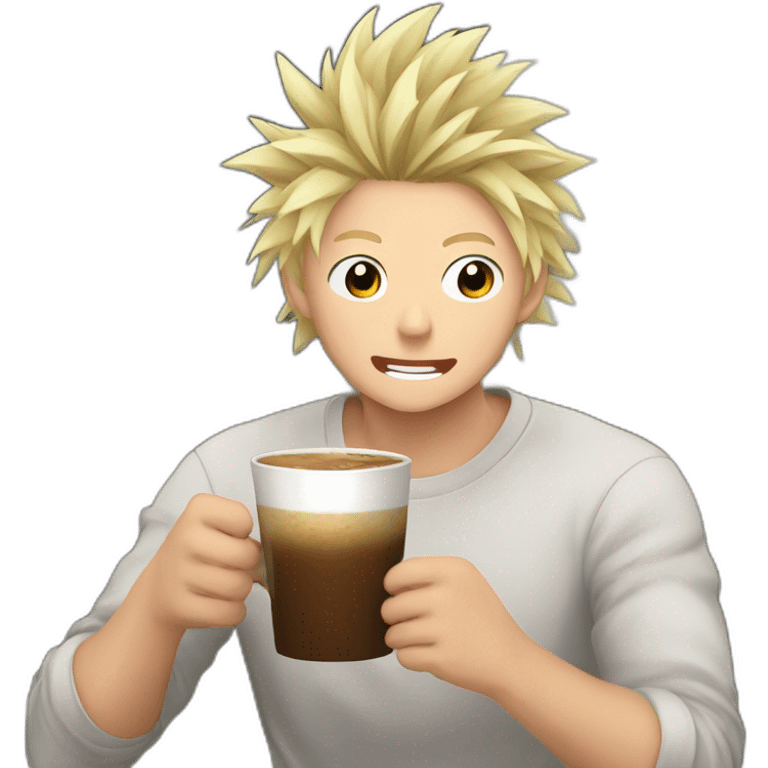 Bakugo drink cofee emoji