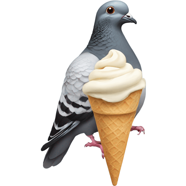 Pigeon eating ice cream  emoji