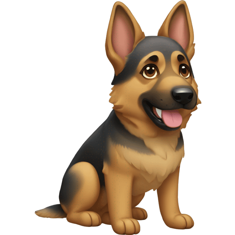 German shepherd with human body emoji