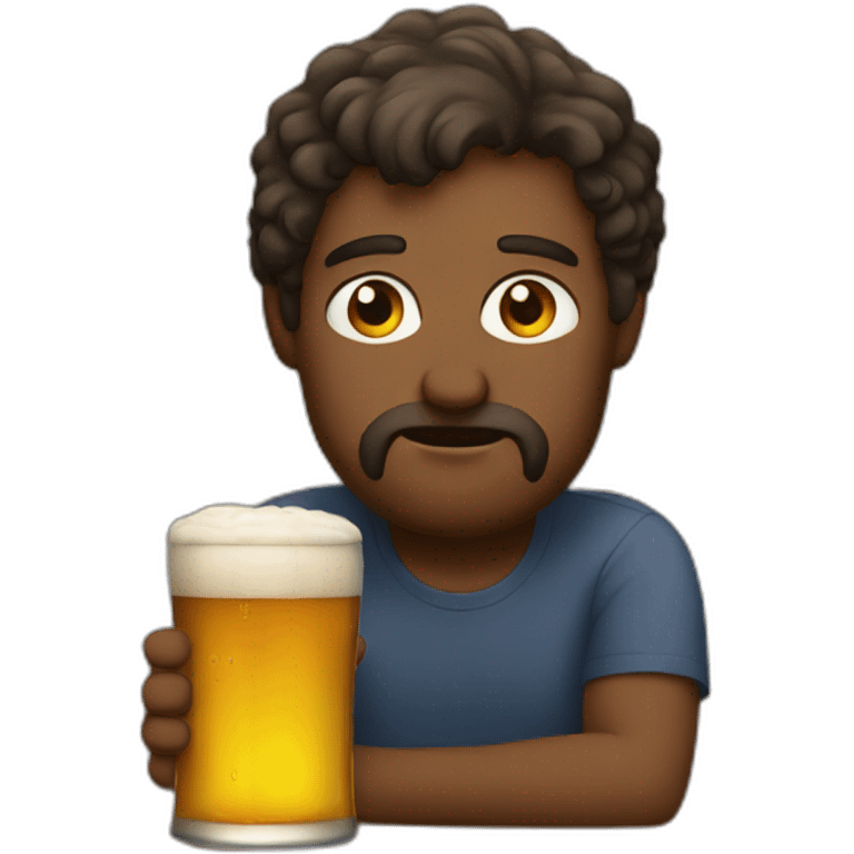 sad man with name Danya with beer emoji