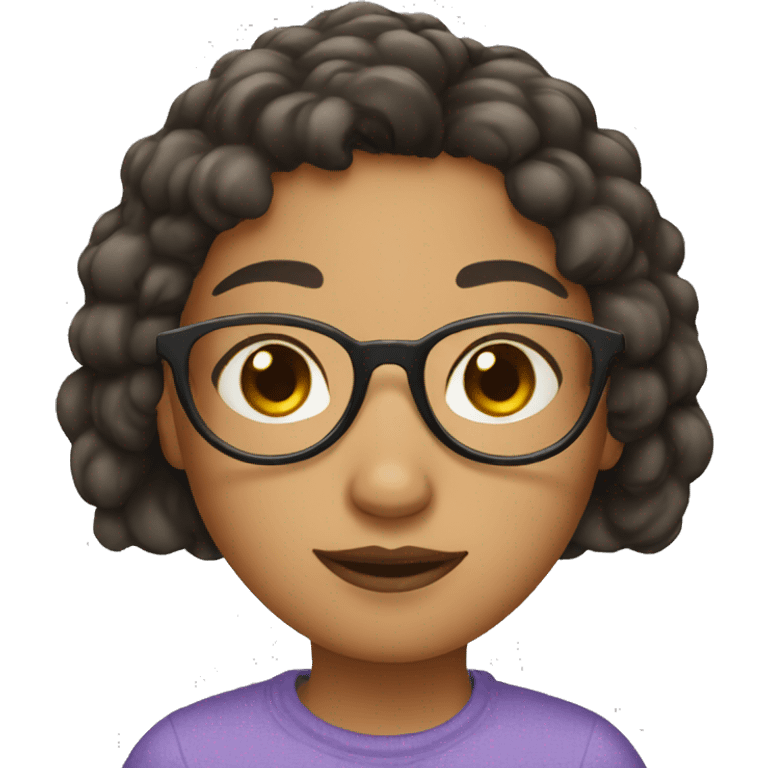  Girl with short hair with a mole on her nose wearing glasses  emoji