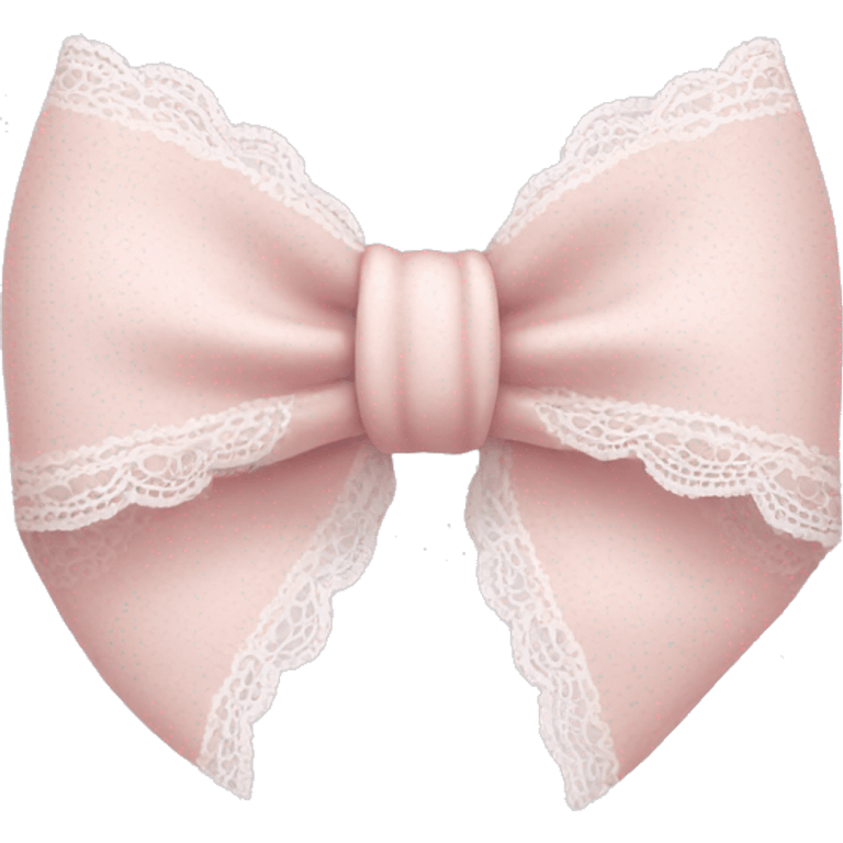 light pink bow with white lace  emoji